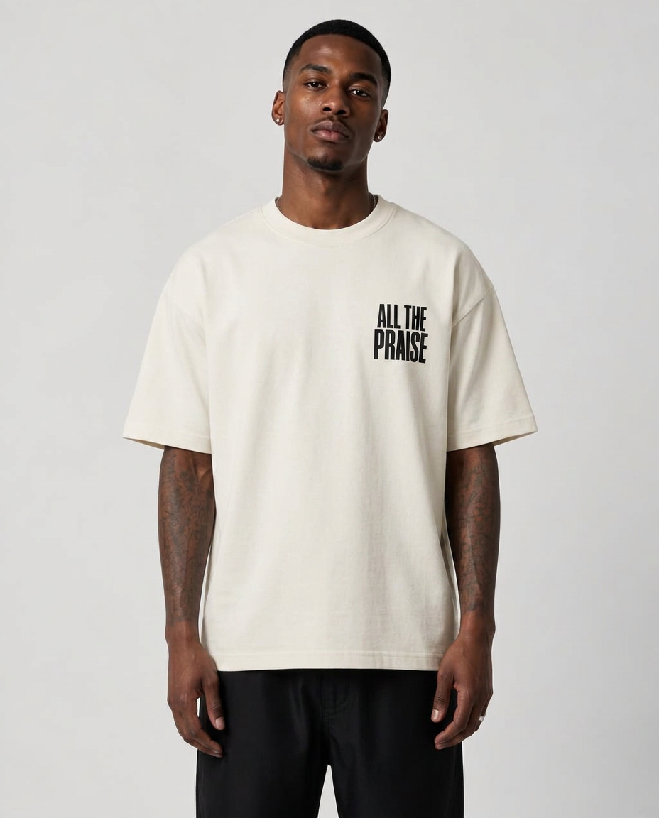 Bone Jesus in the Heart tee on a male model — coming soon